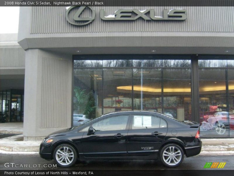Nighthawk Black Pearl / Black 2008 Honda Civic Si Sedan