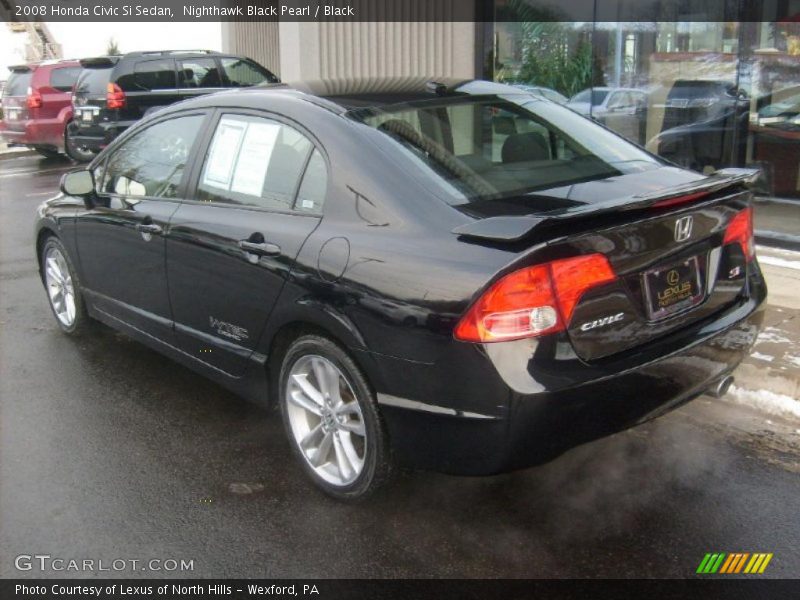 Nighthawk Black Pearl / Black 2008 Honda Civic Si Sedan