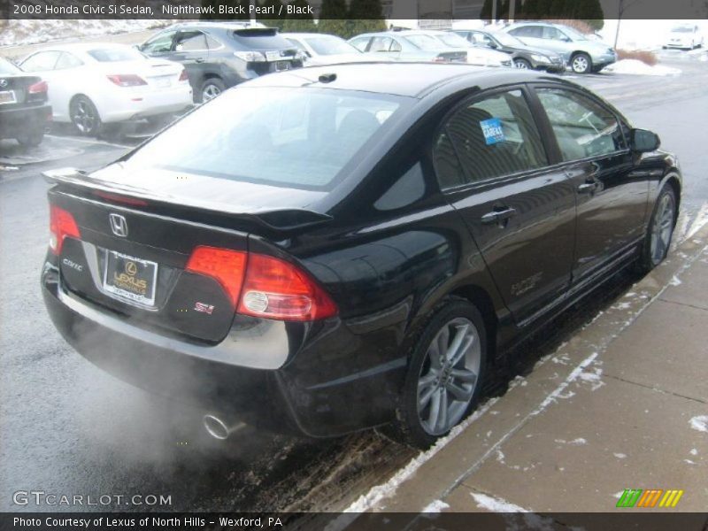 Nighthawk Black Pearl / Black 2008 Honda Civic Si Sedan