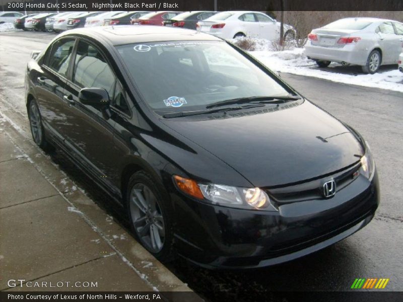 Nighthawk Black Pearl / Black 2008 Honda Civic Si Sedan