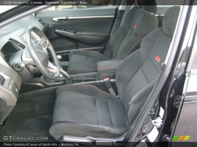 Nighthawk Black Pearl / Black 2008 Honda Civic Si Sedan