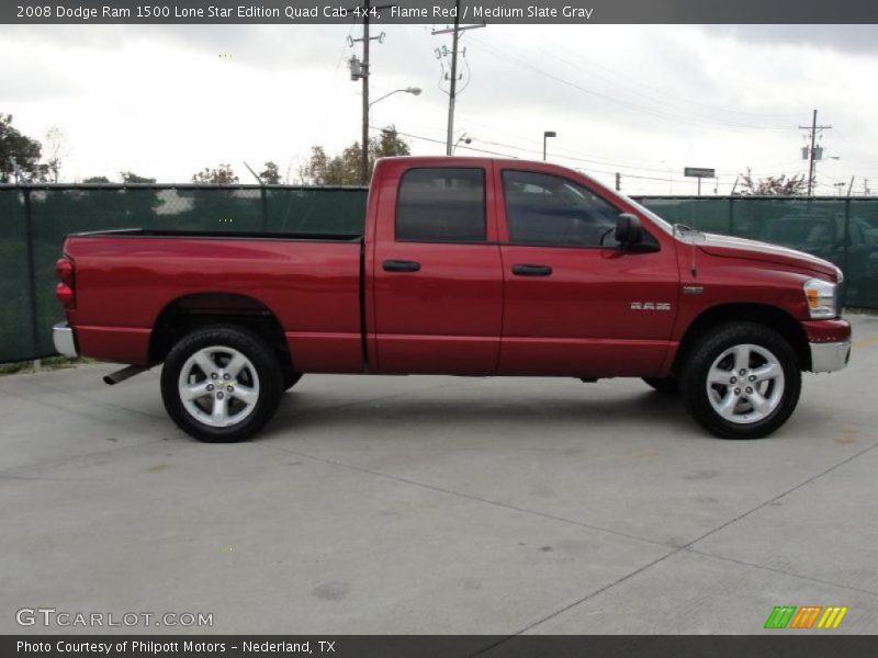 Flame Red / Medium Slate Gray 2008 Dodge Ram 1500 Lone Star Edition Quad Cab 4x4