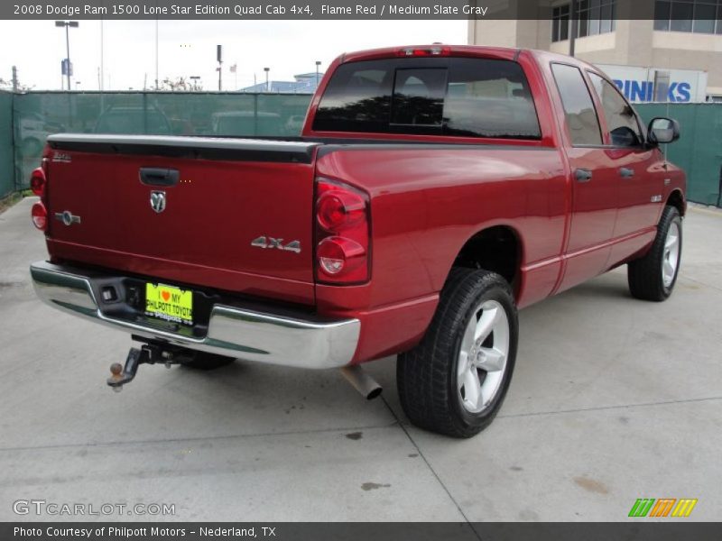 Flame Red / Medium Slate Gray 2008 Dodge Ram 1500 Lone Star Edition Quad Cab 4x4