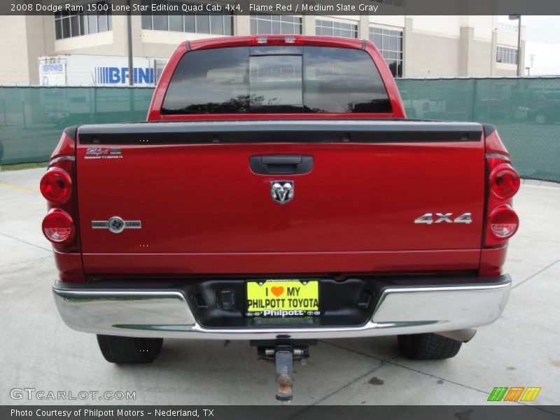 Flame Red / Medium Slate Gray 2008 Dodge Ram 1500 Lone Star Edition Quad Cab 4x4