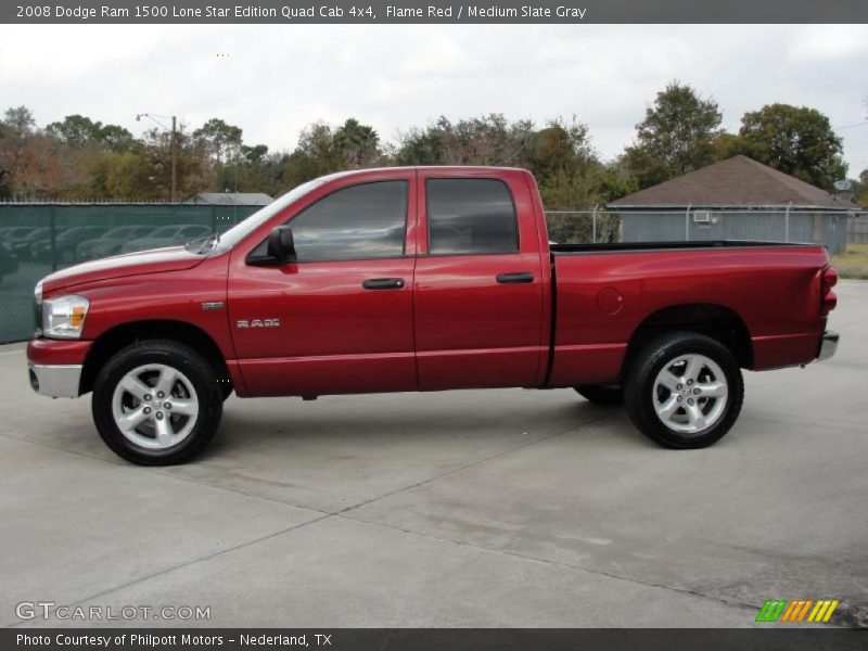 Flame Red / Medium Slate Gray 2008 Dodge Ram 1500 Lone Star Edition Quad Cab 4x4