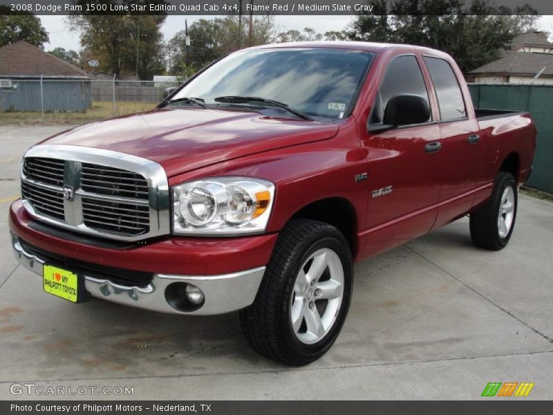 Flame Red / Medium Slate Gray 2008 Dodge Ram 1500 Lone Star Edition Quad Cab 4x4