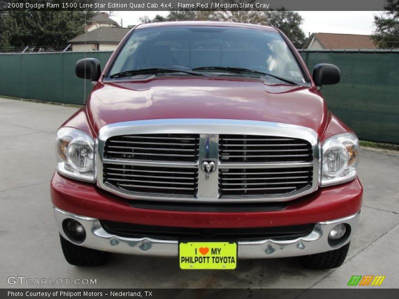 Flame Red / Medium Slate Gray 2008 Dodge Ram 1500 Lone Star Edition Quad Cab 4x4