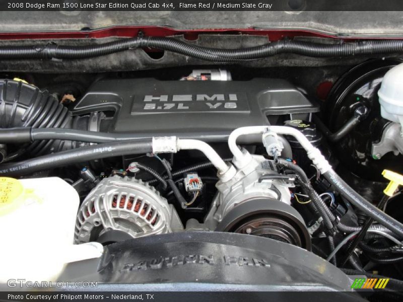 Flame Red / Medium Slate Gray 2008 Dodge Ram 1500 Lone Star Edition Quad Cab 4x4