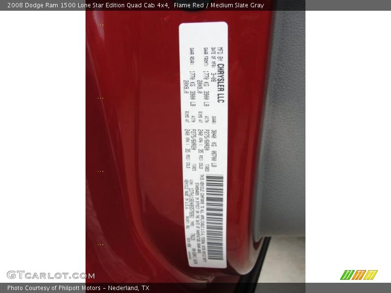 Flame Red / Medium Slate Gray 2008 Dodge Ram 1500 Lone Star Edition Quad Cab 4x4