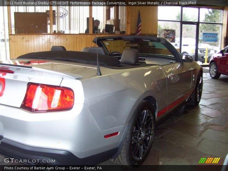 Ingot Silver Metallic / Charcoal Black/Red 2011 Ford Mustang Shelby GT500 SVT Performance Package Convertible