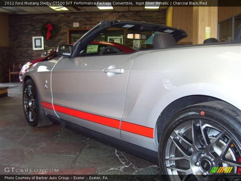Ingot Silver Metallic / Charcoal Black/Red 2011 Ford Mustang Shelby GT500 SVT Performance Package Convertible