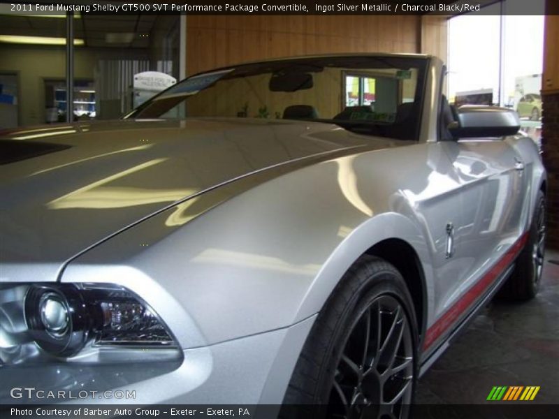 Ingot Silver Metallic / Charcoal Black/Red 2011 Ford Mustang Shelby GT500 SVT Performance Package Convertible
