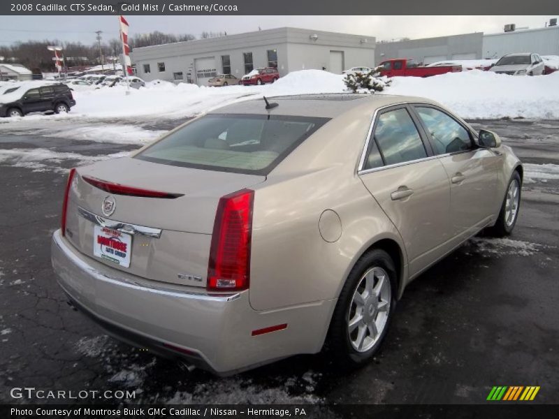 Gold Mist / Cashmere/Cocoa 2008 Cadillac CTS Sedan