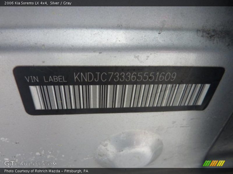 Silver / Gray 2006 Kia Sorento LX 4x4