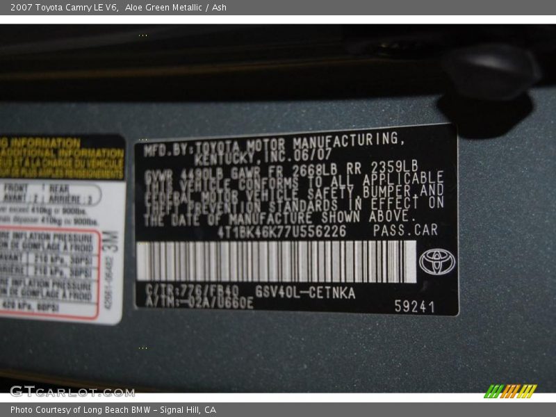Aloe Green Metallic / Ash 2007 Toyota Camry LE V6