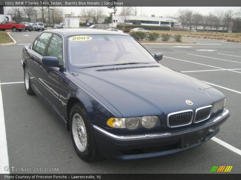 Biarritz Blue Metallic / Sand Beige 2001 BMW 7 Series 740iL Sedan