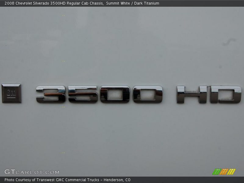 Summit White / Dark Titanium 2008 Chevrolet Silverado 3500HD Regular Cab Chassis