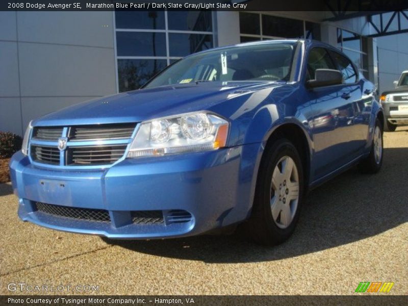 Marathon Blue Pearl / Dark Slate Gray/Light Slate Gray 2008 Dodge Avenger SE