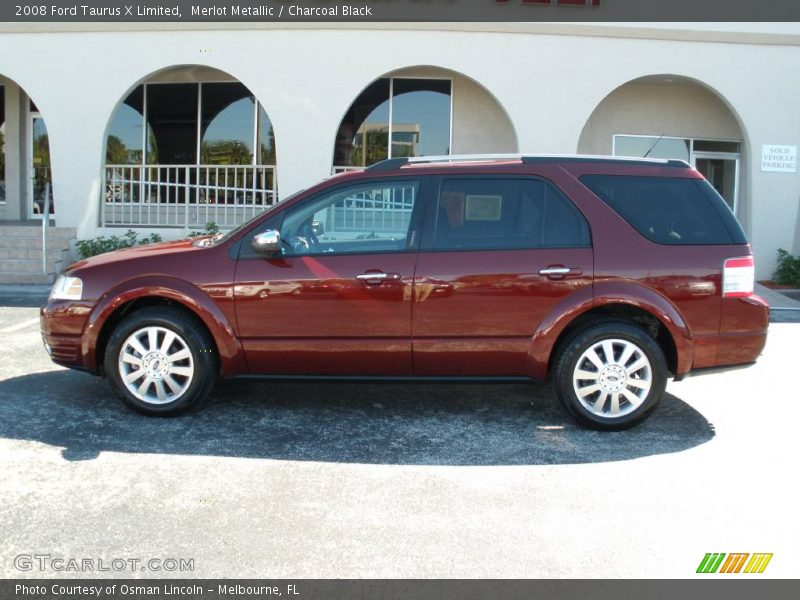 Merlot Metallic / Charcoal Black 2008 Ford Taurus X Limited