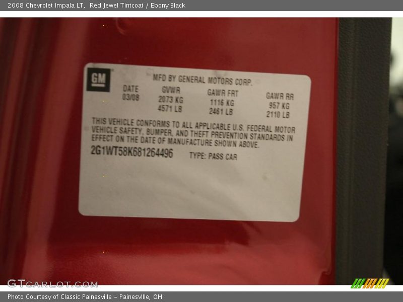 Red Jewel Tintcoat / Ebony Black 2008 Chevrolet Impala LT