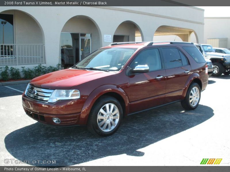 Merlot Metallic / Charcoal Black 2008 Ford Taurus X Limited