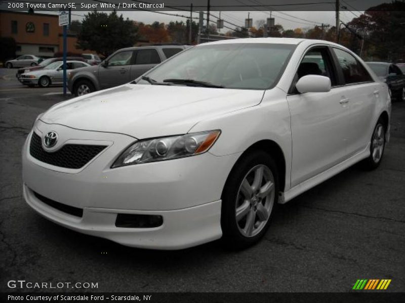 Super White / Dark Charcoal 2008 Toyota Camry SE