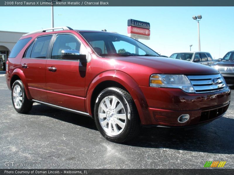 Merlot Metallic / Charcoal Black 2008 Ford Taurus X Limited