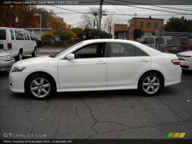 Super White / Dark Charcoal 2008 Toyota Camry SE