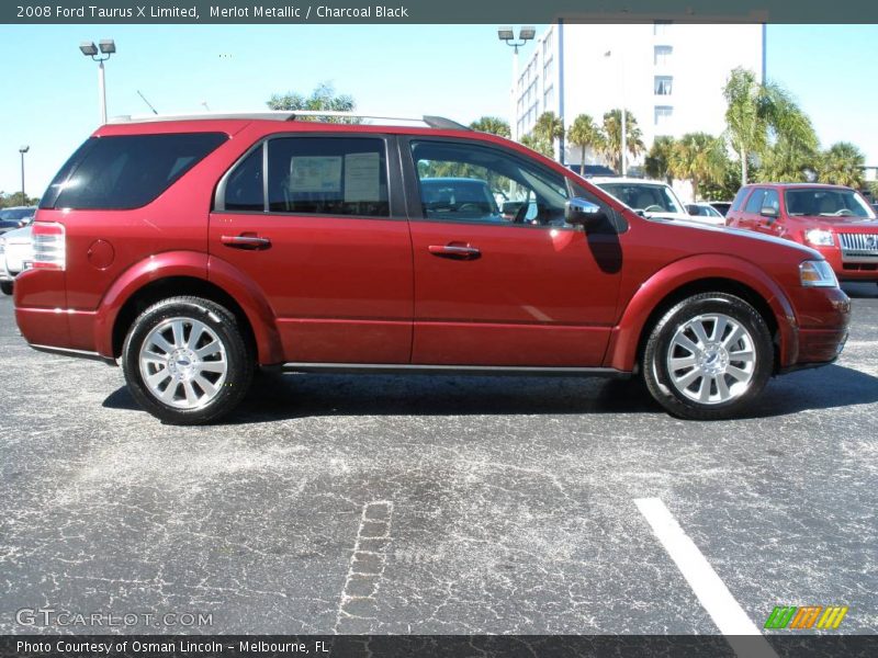 Merlot Metallic / Charcoal Black 2008 Ford Taurus X Limited