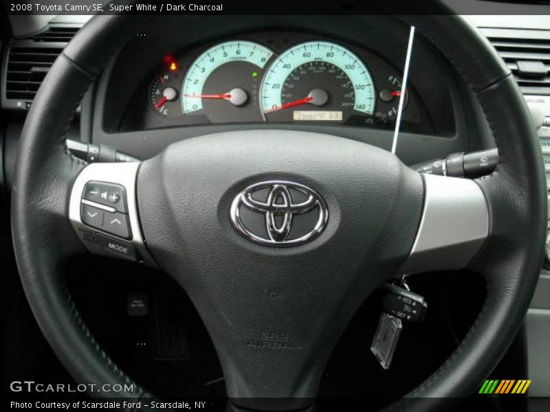 Super White / Dark Charcoal 2008 Toyota Camry SE