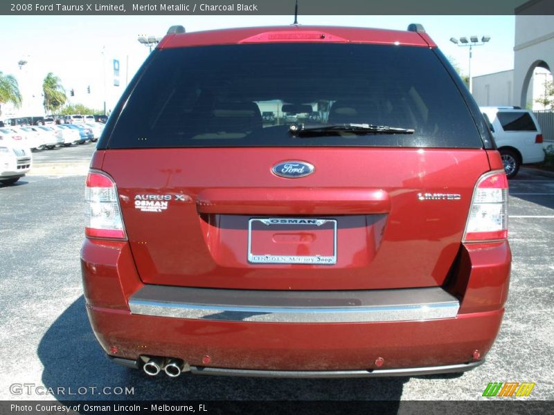 Merlot Metallic / Charcoal Black 2008 Ford Taurus X Limited