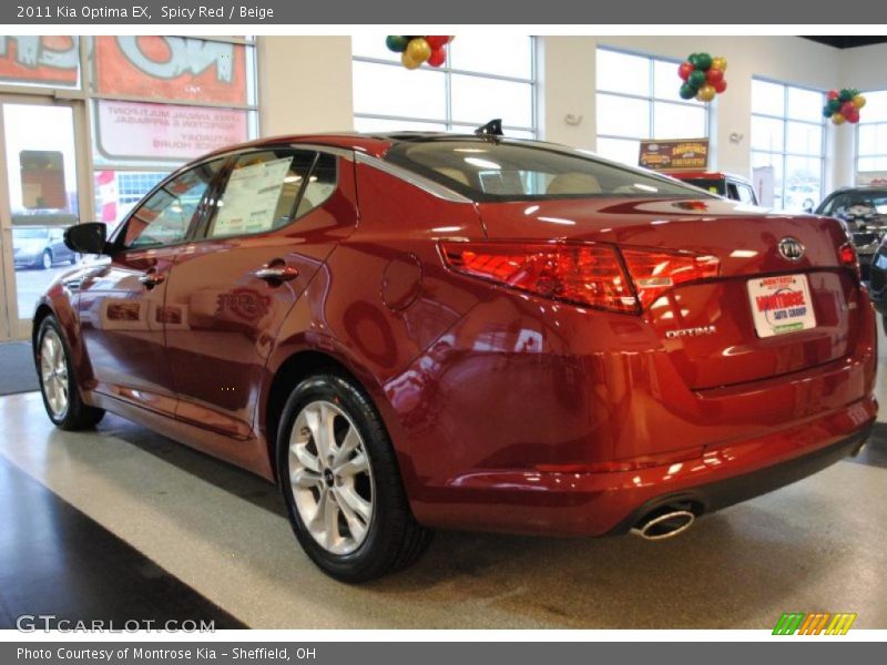 Spicy Red / Beige 2011 Kia Optima EX