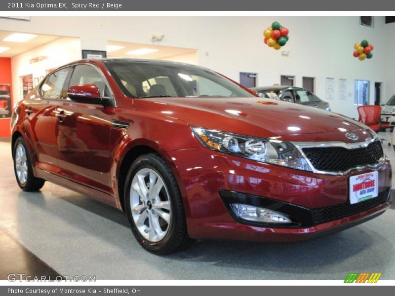 Spicy Red / Beige 2011 Kia Optima EX