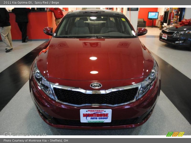 Spicy Red / Beige 2011 Kia Optima EX