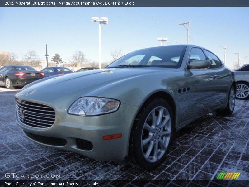 Verde Acquamarina (Aqua Green) / Cuoio 2005 Maserati Quattroporte