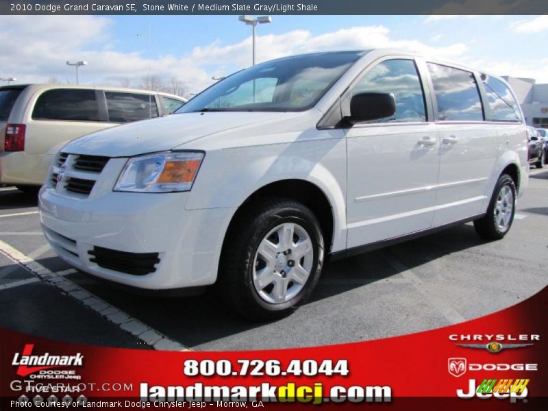 Stone White / Medium Slate Gray/Light Shale 2010 Dodge Grand Caravan SE