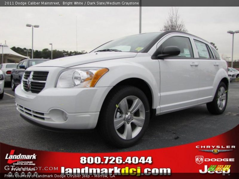 Bright White / Dark Slate/Medium Graystone 2011 Dodge Caliber Mainstreet