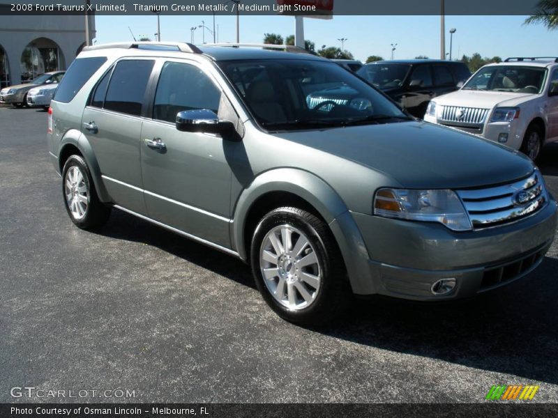 Titanium Green Metallic / Medium Light Stone 2008 Ford Taurus X Limited