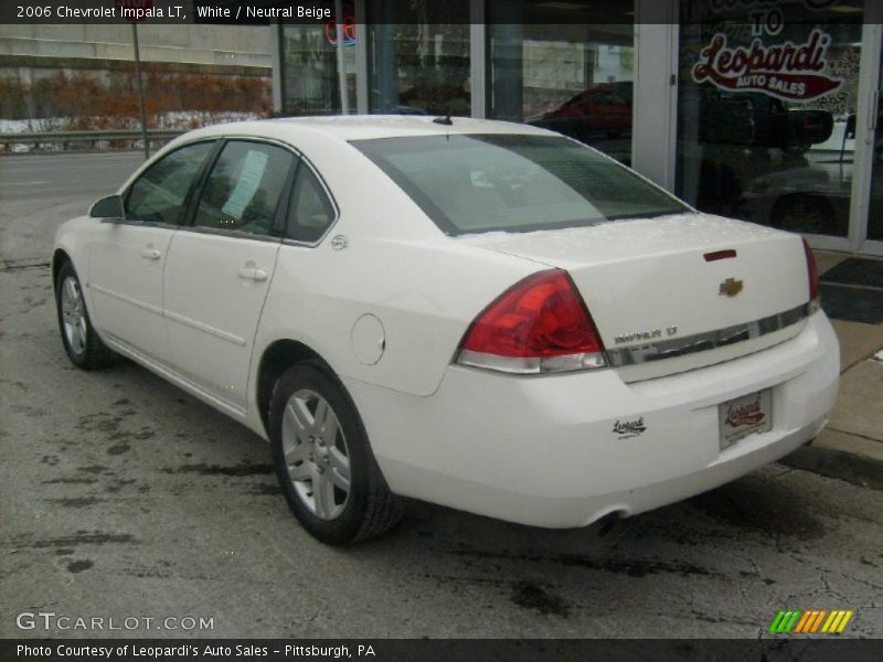 White / Neutral Beige 2006 Chevrolet Impala LT