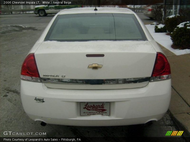 White / Neutral Beige 2006 Chevrolet Impala LT