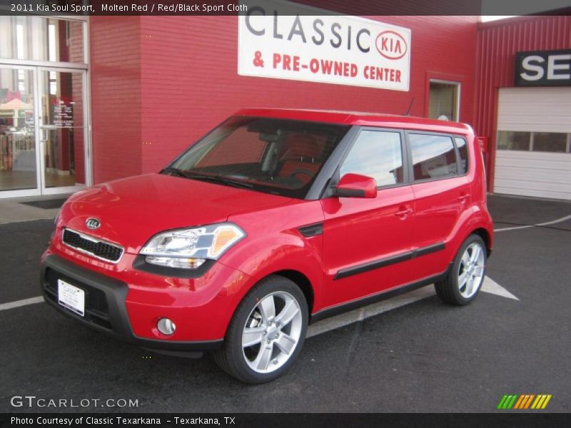 Molten Red / Red/Black Sport Cloth 2011 Kia Soul Sport