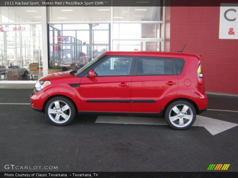Molten Red / Red/Black Sport Cloth 2011 Kia Soul Sport