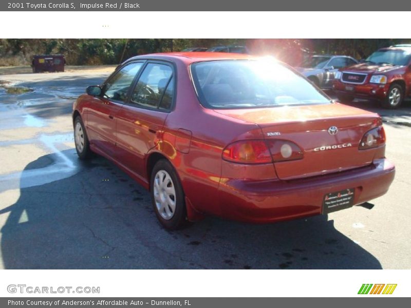 Impulse Red / Black 2001 Toyota Corolla S