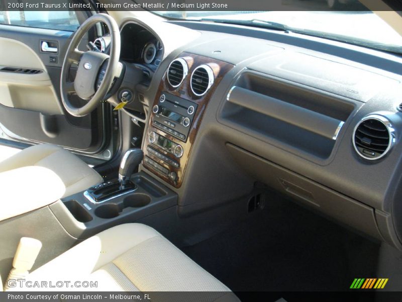 Titanium Green Metallic / Medium Light Stone 2008 Ford Taurus X Limited