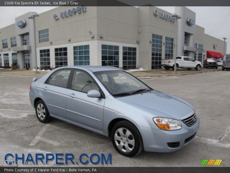Ice Blue / Gray 2008 Kia Spectra EX Sedan