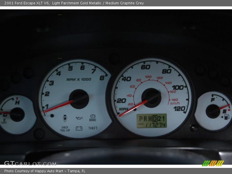 Light Parchment Gold Metallic / Medium Graphite Grey 2001 Ford Escape XLT V6