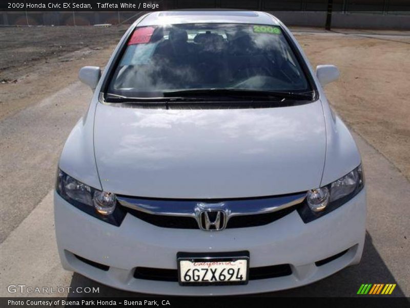 Taffeta White / Beige 2009 Honda Civic EX Sedan