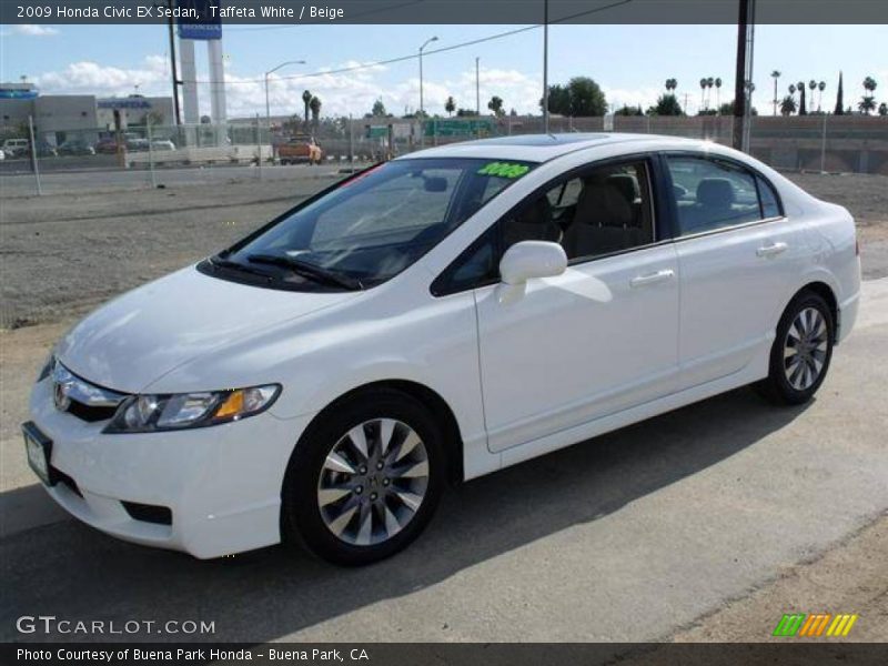 Taffeta White / Beige 2009 Honda Civic EX Sedan