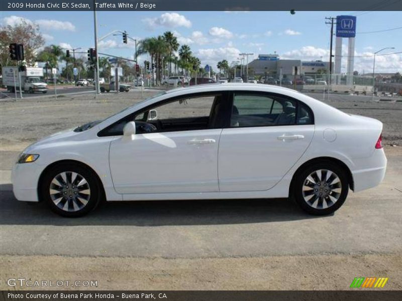 Taffeta White / Beige 2009 Honda Civic EX Sedan