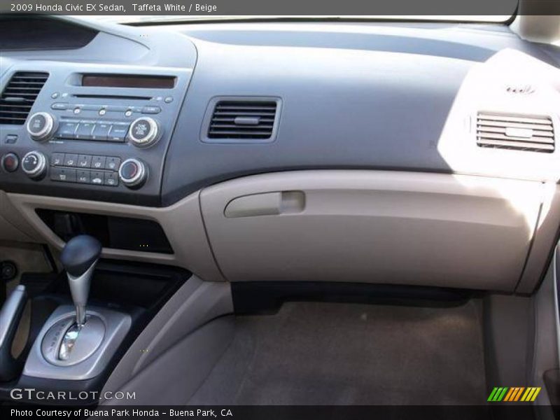 Taffeta White / Beige 2009 Honda Civic EX Sedan